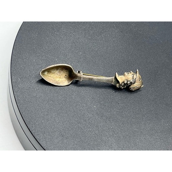 Sterling silver Roman soldier Spoon brooch Athene / Minerva Lapel Pin - Picture 2 of 13